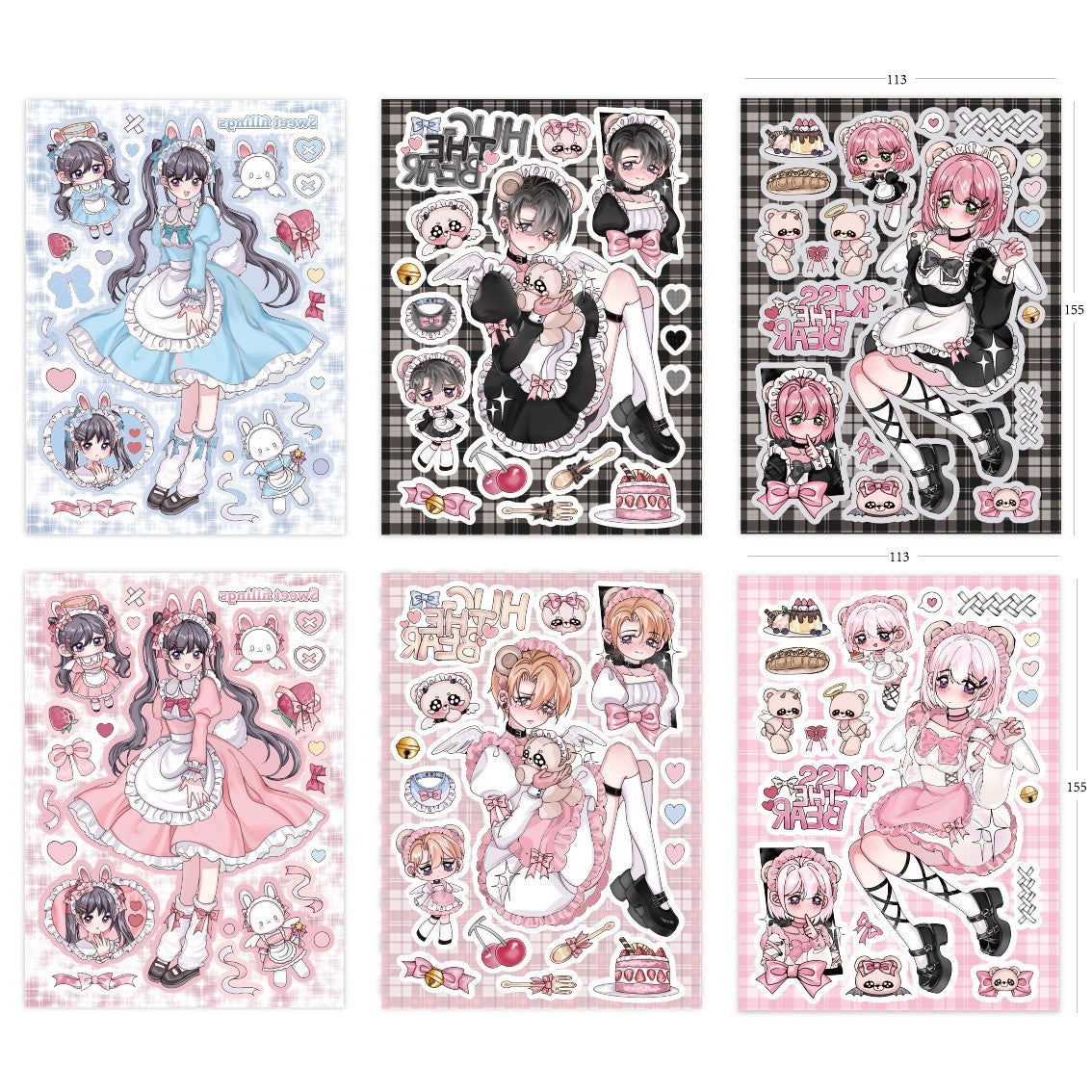 Sweet Girls Character Stickers DIY Deco Sticker