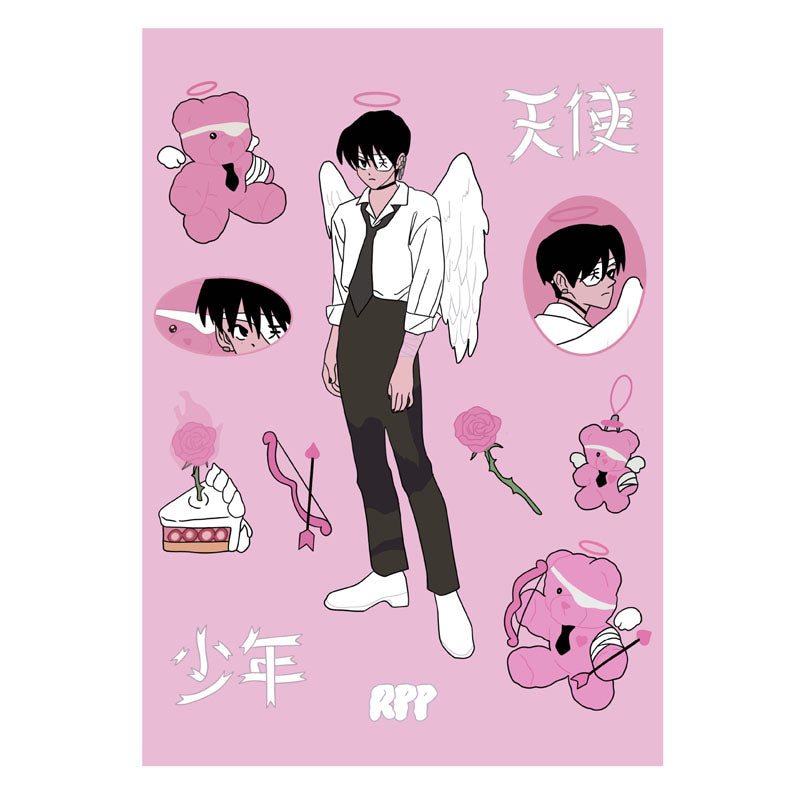 Retro Cute Character Series Stickers IPAD Phone Case Computer Decoration Stickers Waterproof