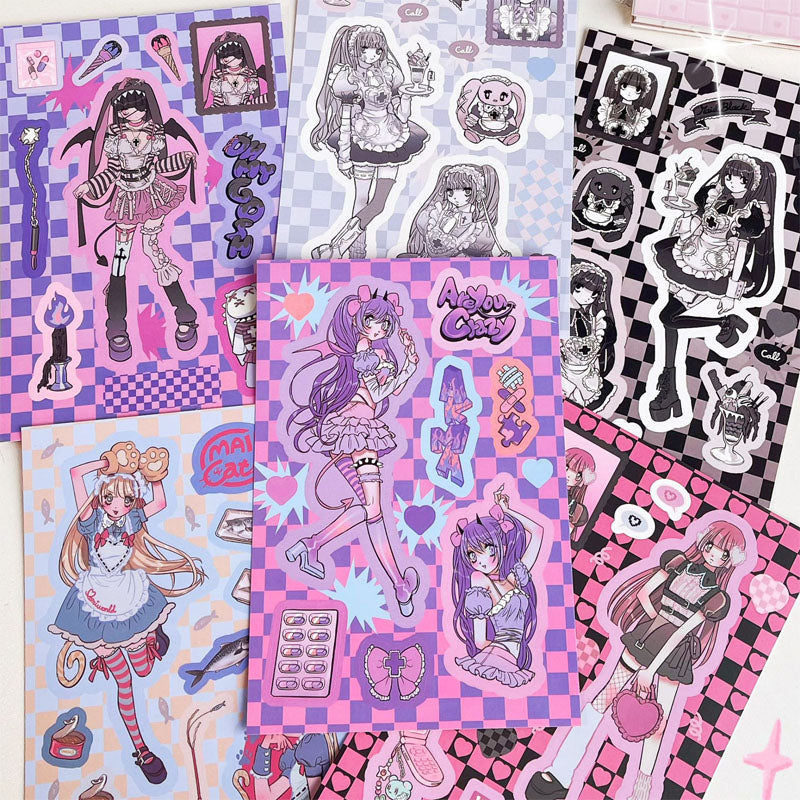 Creative Domi Stickers Girl Character Stickers Maid DIY Hand Account Phone Case Decorative Stickers