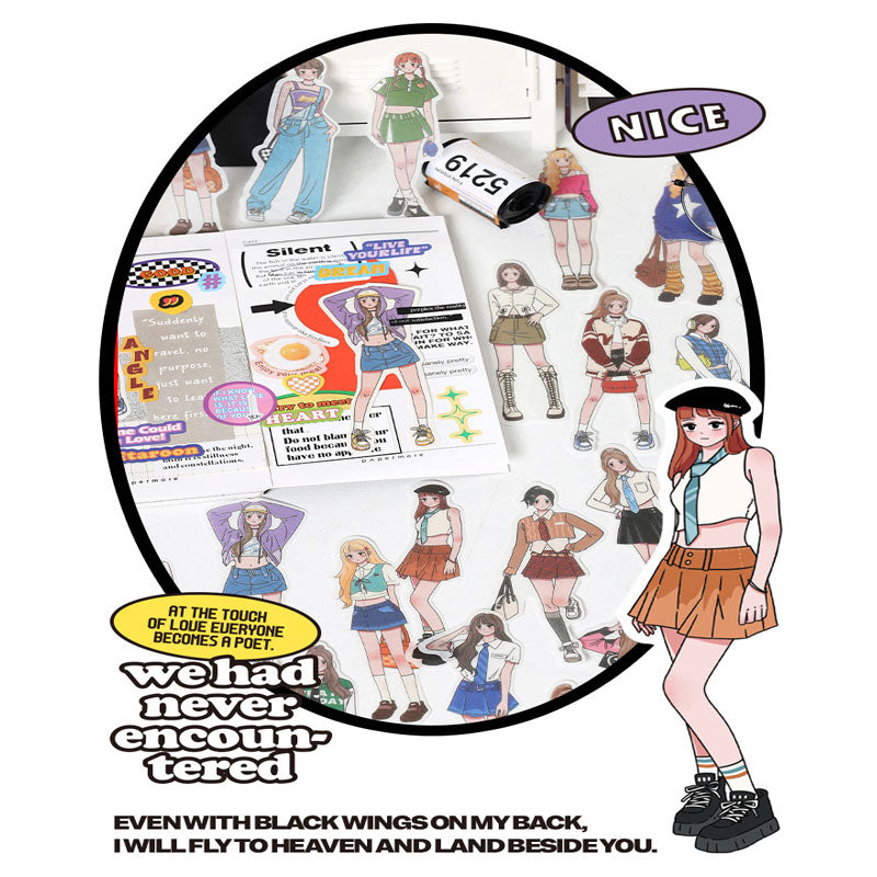Sticker Pack Romantic Life Home Series Korean Girls Dress Up DIY Pocket Account 4 materials