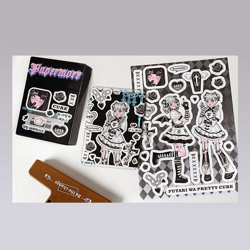 Matte Membrane Goo Card Sticker Little Witch Sweetheart Series Cartoon Sweet And Cool Girl Hand Account Material