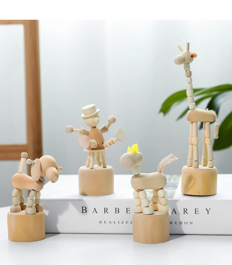 Christmas wooden man Cartoon creative animals Home decoration Handmade