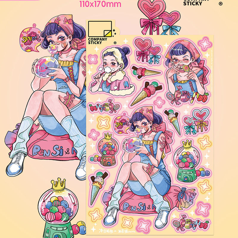 Bensi Sexy Grils Stickers Creative Personalized Stickers DIY Hand account Phone Case Stickers