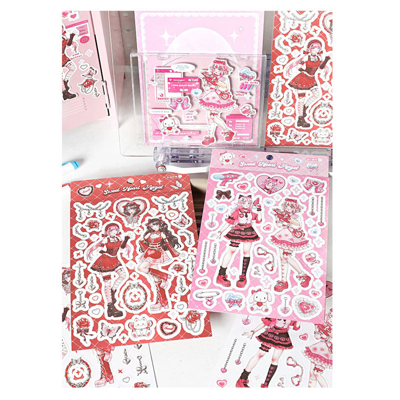 Barbie Angel Series Sweet Cool Babe Hand Account Diy Decorative Phone Case Hand Account Material Stickers Matte Membrane Stickers 4 Styles