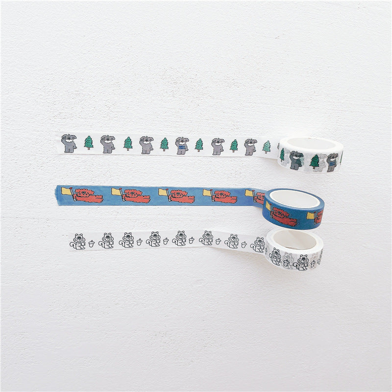 Black and White Grid English Hand-Painted Style and Paper Tape Decorative Stickers DIY Hand Account Material Stickers