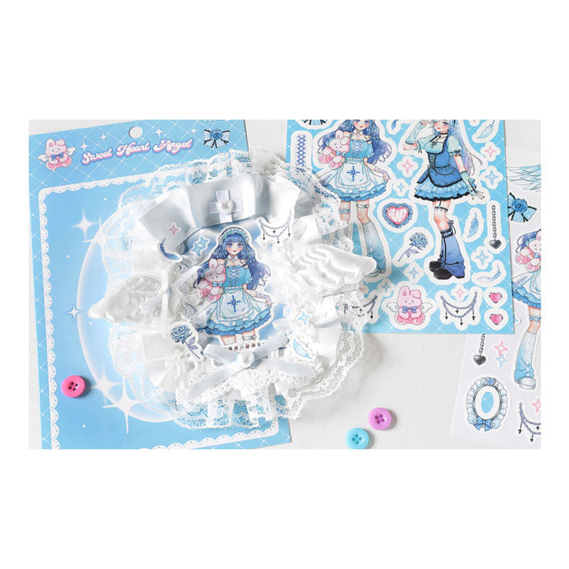Barbie Angel Series Sweet Cool Babe Hand Account Diy Decorative Phone Case Hand Account Material Stickers Matte Membrane Stickers 4 Styles