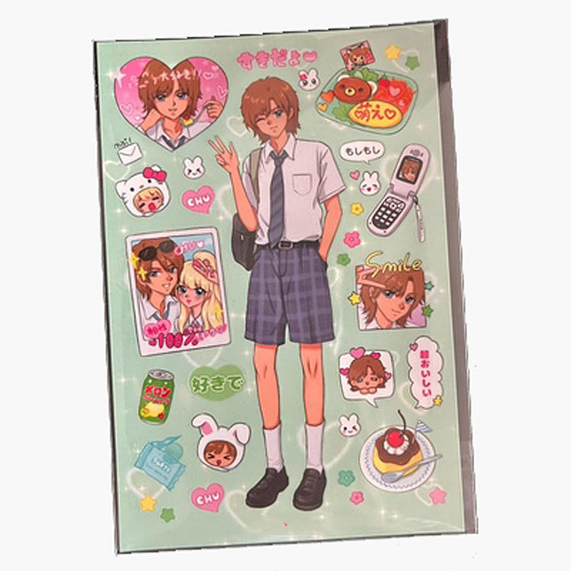 Shibuya Babes Showa Retro Character Stickers Mobile Phone Bill Stickers Domi ID Photos Cute