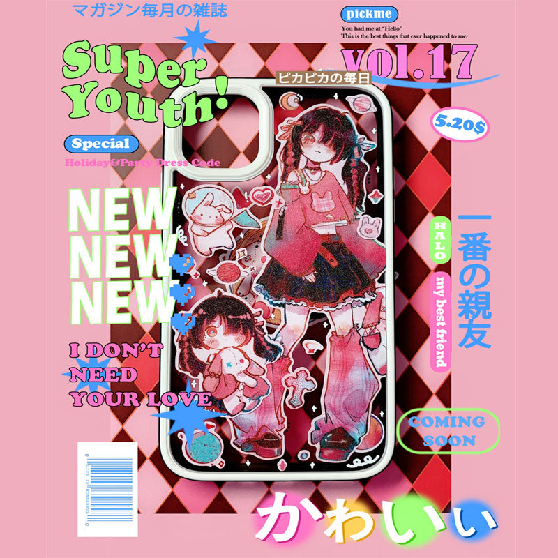Sweet Asia Girls Goo Card Stickers Goo Box Handbook Decorative Stickers