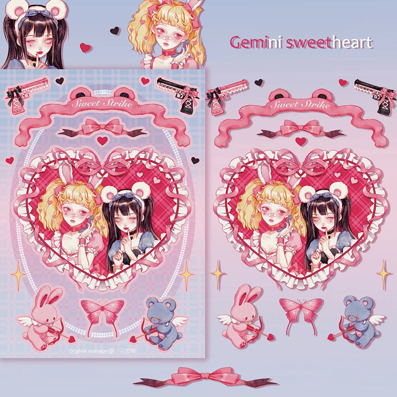 Disguised Angel Girl Stickers Goo Card Cover Hand Account Decoration Sticker