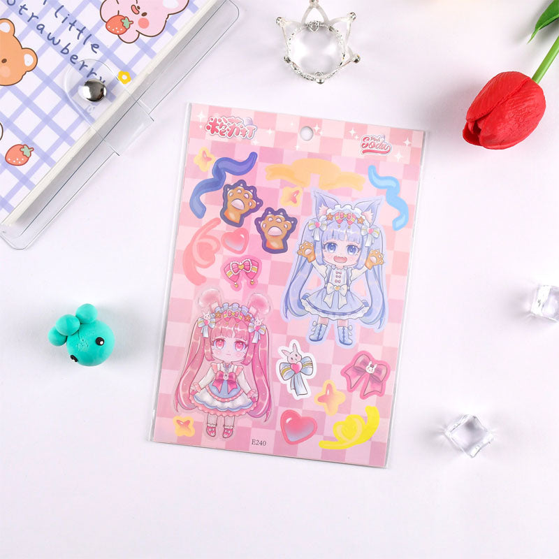 Mengli Attack Series Character Stickers Cartoon DIY Hand Account Keychain Phone case Small Card Decoration Sticker Material