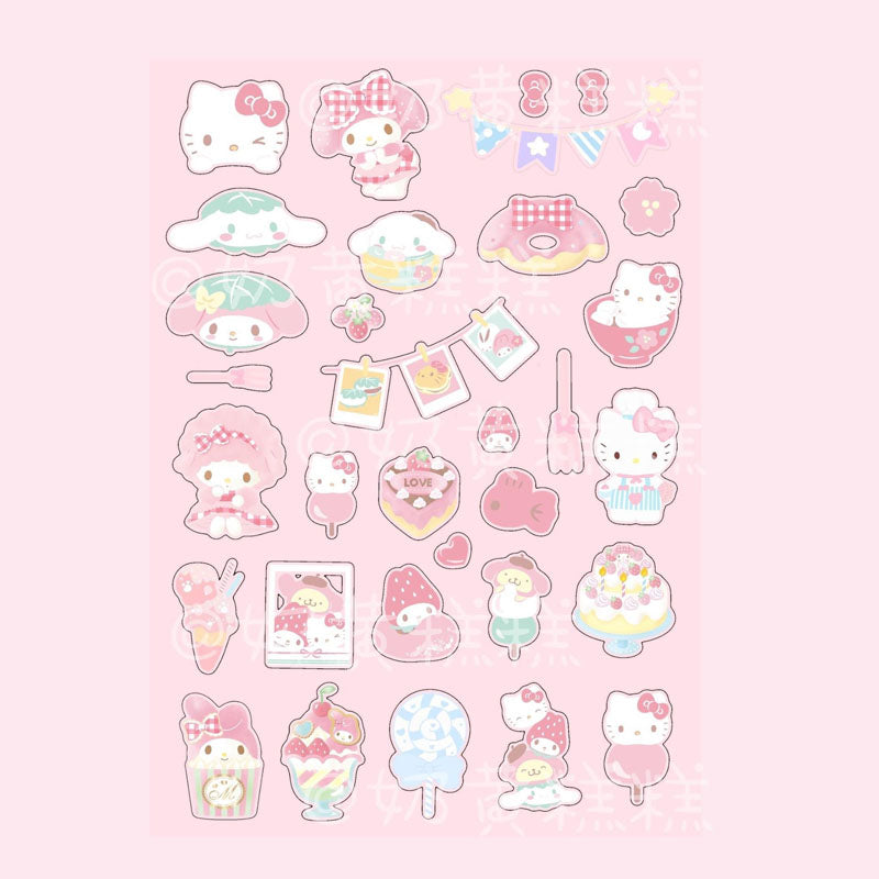 Sanrio Goo Card Sticker Kulomi Melody Decoration Phone Case Hand Account Material Sticker