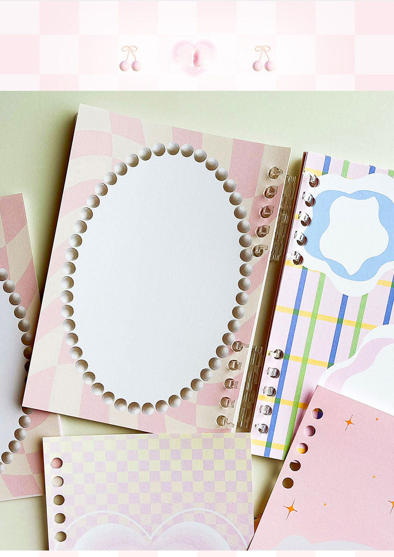 Full-Color Inner Page Cherry Sticker Hand Book Loose-Leaf Square Hand Account Book Cherry Binder Color Illustration Inner Page Diary Notebook