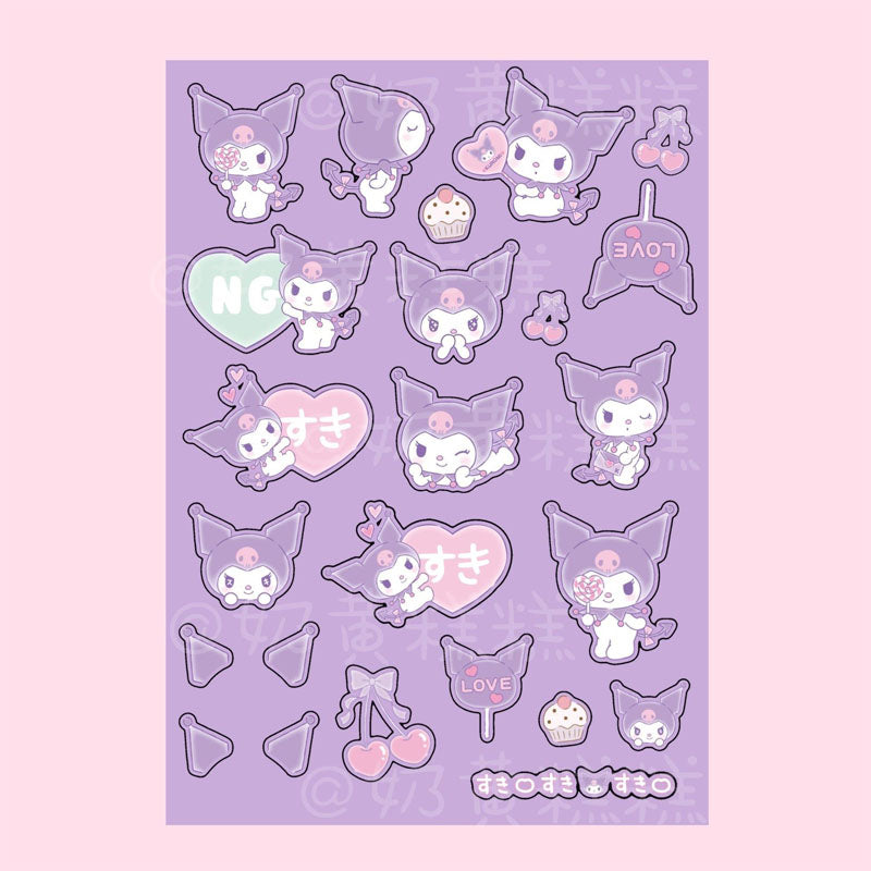 Sanrio Goo Card Sticker Kulomi Melody Decoration Phone Case Hand Account Material Sticker