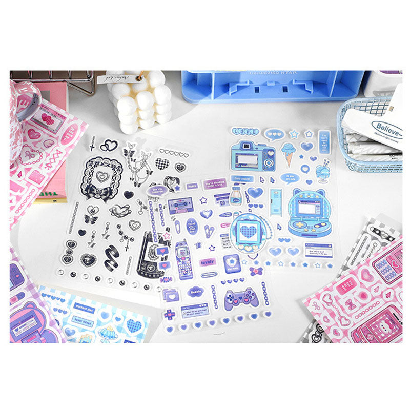 PaperMore Sticker Pet Game Machine Series Cute Comic Style DIY Hand Account Material 2pcs 4 Types