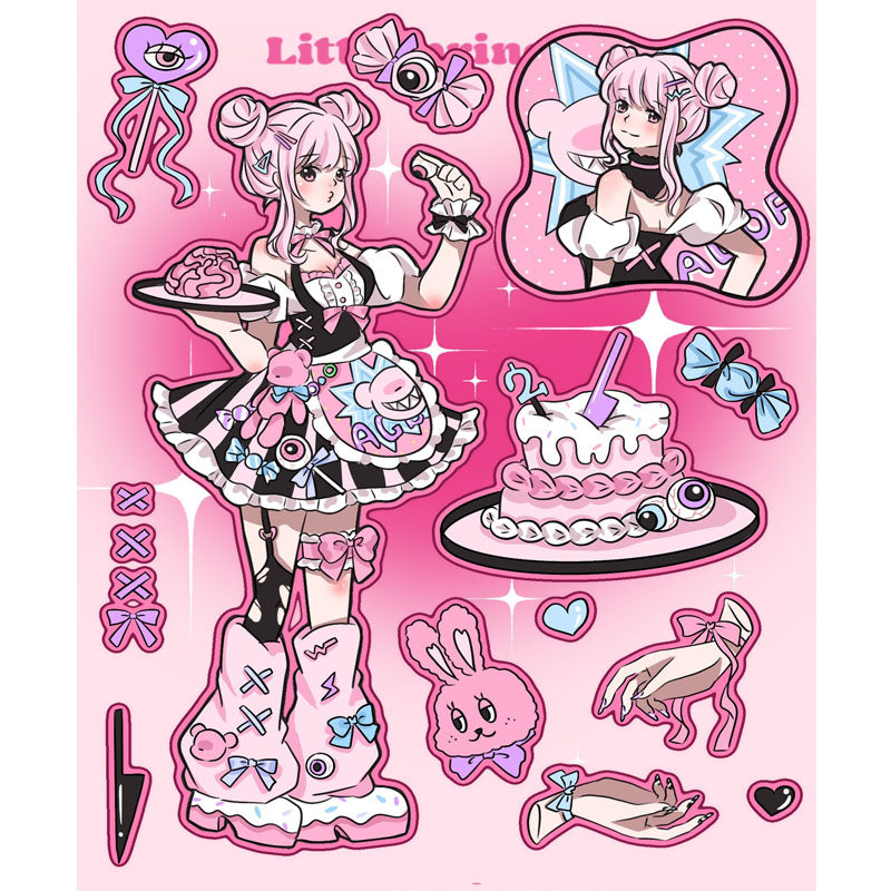 Black-Skinned Hot Girl Goo Card Small Card Character Stickers Hand Account Phone Case DIY Stickers