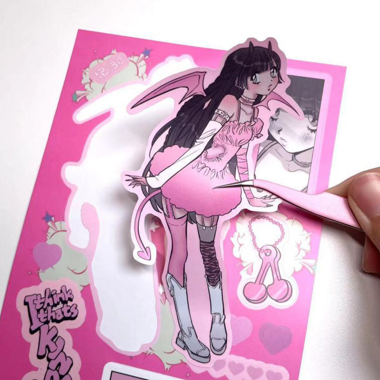 Domi Stickers Ever-changing Girl Angel Goo Card Stickers Creative Stickers