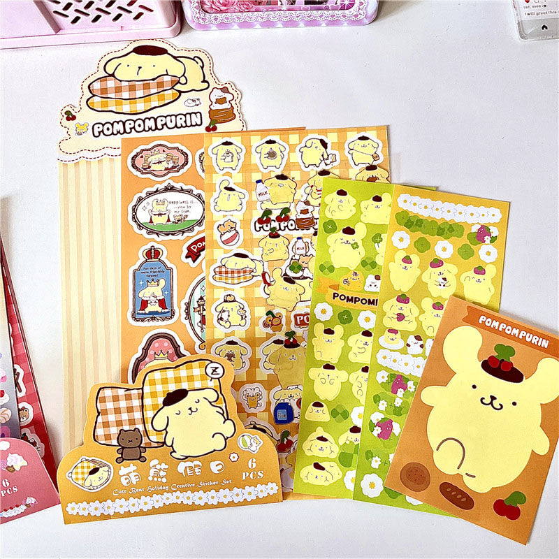 Sanrio Cute Supply Station Cartoon Anime Paper Sticker Set Diy Hand Account Decoration Material Sticker