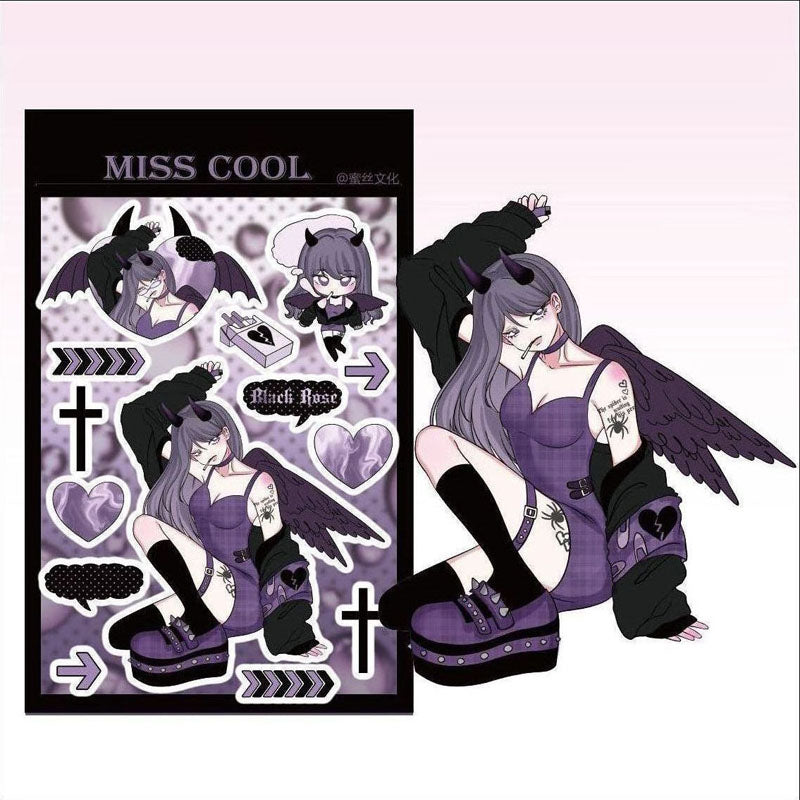 Sweet Asian Style Stickers Cartoon Characters DIY Hand Account Stickers IPAD Notebook Waterproof Stickers