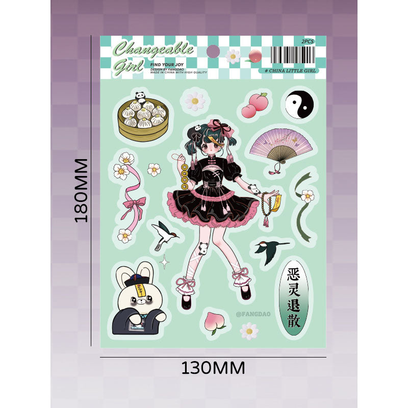 Variety Girl Series Stickers Cute Cold Girl Stickers Diy Hand Account Decoration Material Collage Stickers