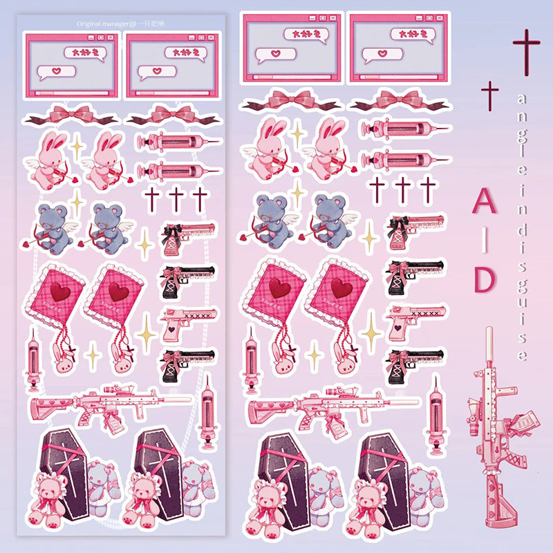 Disguised Angel Girl Stickers Goo Card Cover Hand Account Decoration Sticker