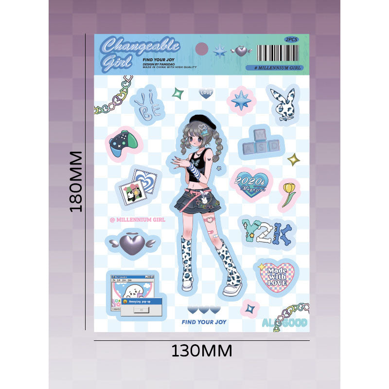 Variety Girl Series Stickers Cute Cold Girl Stickers Diy Hand Account Decoration Material Collage Stickers