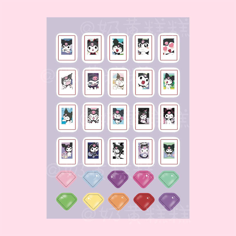 Sanrio Goo Card Sticker Kulomi Melody Decoration Phone Case Hand Account Material Sticker