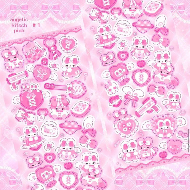 Excellent Cartoon Laser Stickers Sparkling Cute Decorative Stickers Diy Hand Account Decoration phone Case Material Stickers