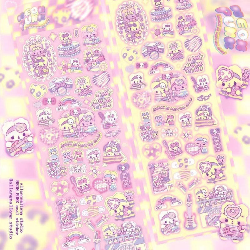 Excellent Cartoon Laser Stickers Sparkling Cute Decorative Stickers Diy Hand Account Decoration phone Case Material Stickers