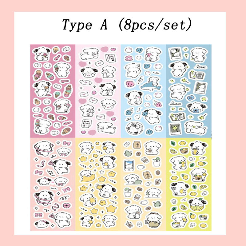 Cute Cartoon PomPom Purin Stickers Laser DIY Decorative Small Stickers Waterproof Goo Card Stickers