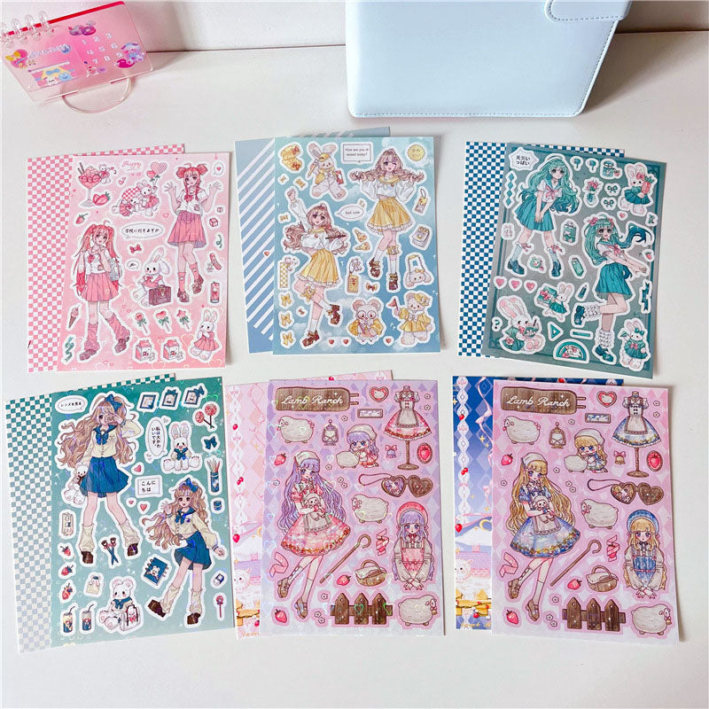 Lamb Ranch vitality Jks Jk Seifuku Series Cute Sweet Girl Character Goo Card DIY Phone Case Hand Account Sticker