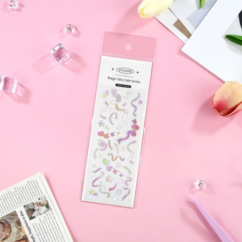 Magic Fairy Tale PVC Laser Silver Pressed Butterfly Bubble Element Hand Account Decoration Sticker Material Sticker