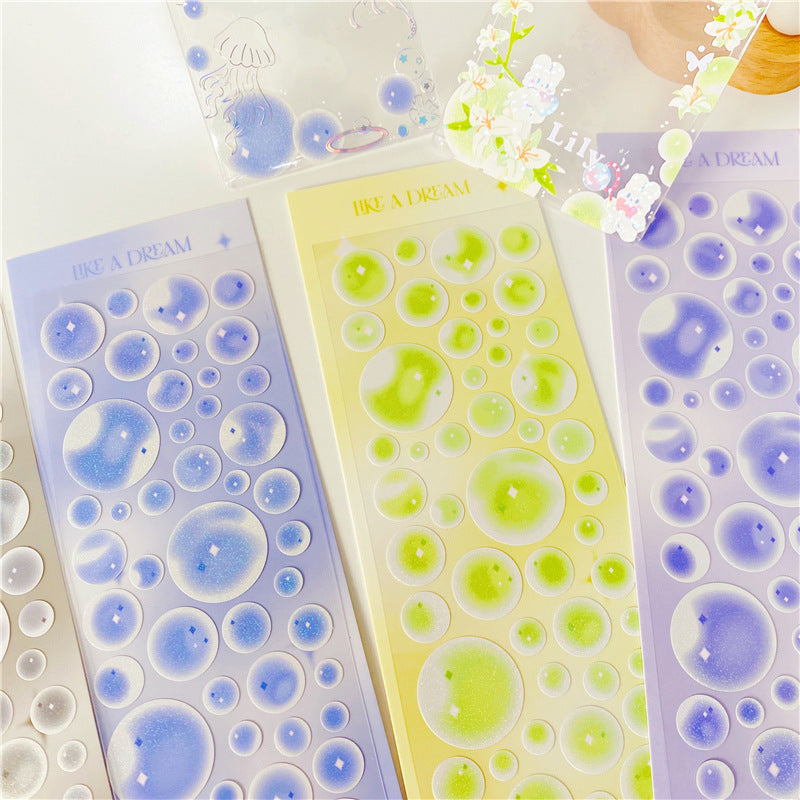 Bubble Stickers Flash Film Bubble Base All-match Phone Shell Photo Decoration Stickers