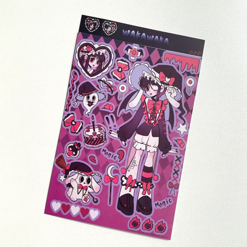 Werewolf Girl Hand Account Sticker Witch Magic Beautiful Girl Sticker Angel Devil DIY Keychain Plate Decoration Sticker