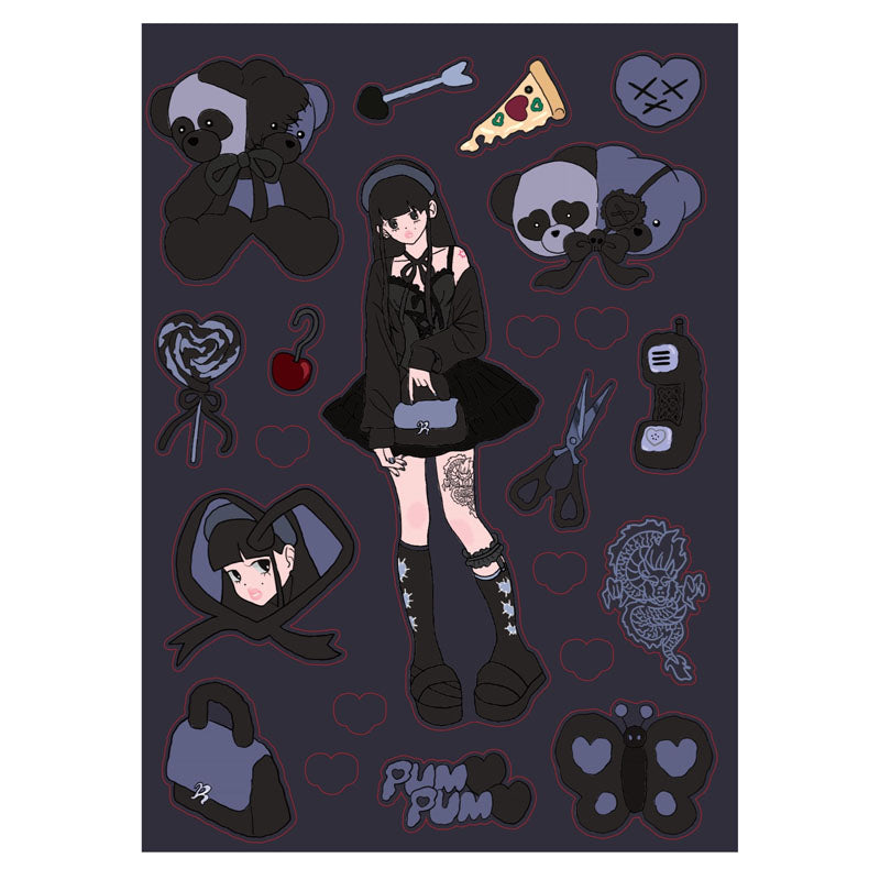 Retro Cute Character Series Stickers IPAD Phone Case Computer Decoration Stickers Waterproof