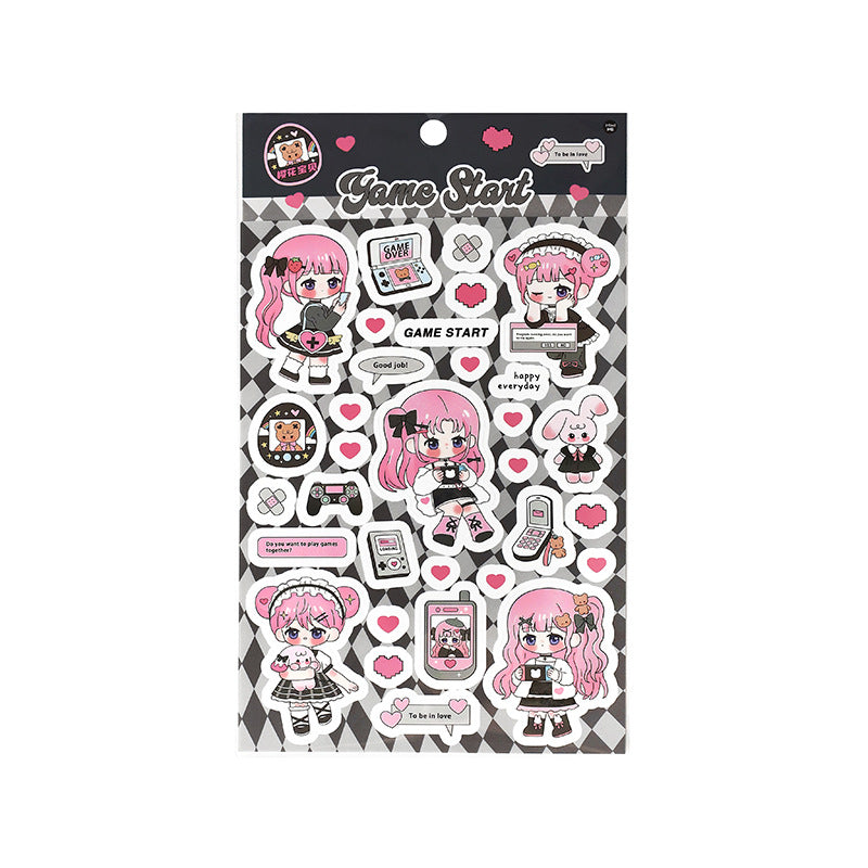 Cute Cartoon Character Pocket Diary Basic Decorative Stickers