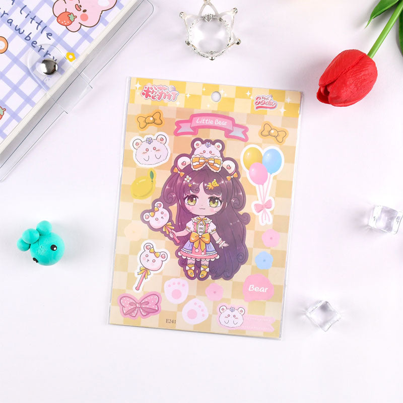 Mengli Attack Series Character Stickers Cartoon DIY Hand Account Keychain Phone case Small Card Decoration Sticker Material