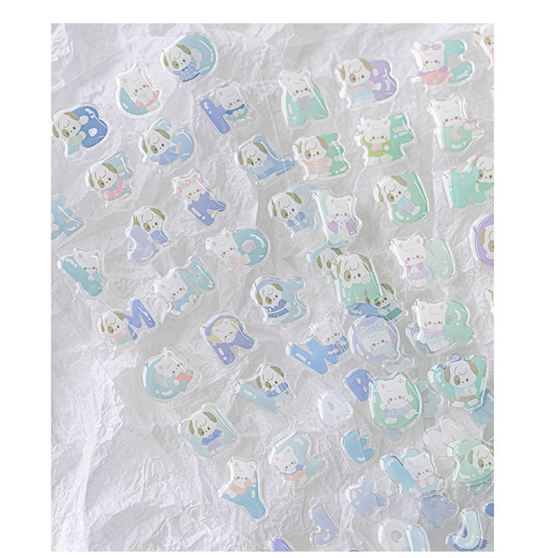 RosyPosy Jelly Letter Stickers TuTu&Byebye Series Cute Style DIY Hand Account Phone Case Material Stickers 4 Types