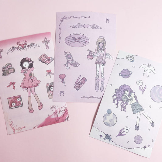 Milky Hearts Sticker Book Stickers Cartoon Cute Journal Decoration DIY Keychain Plate Hand Account Phone Case Sticker