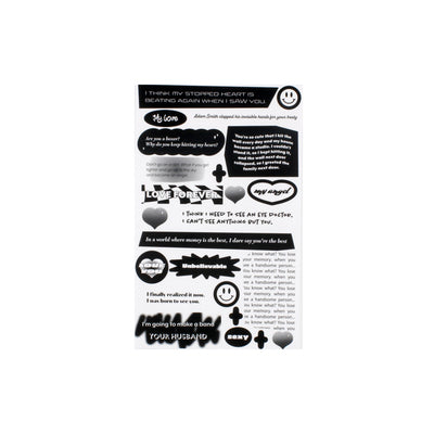 BE ON D Sweet Cool Style English Word Frame Decoration Sticker Small Card Hand Account Material Waterproof Small Sticker