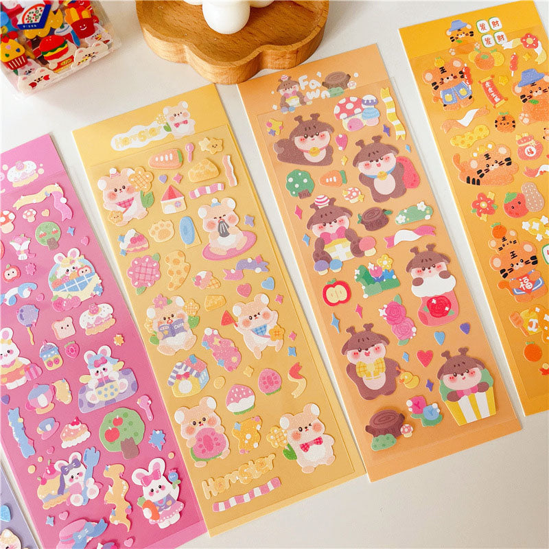 Let's Go For A Picnic Together~ Stickers DIY Hand Account Stickers Small Card Decoration Small Animal Material Stickers