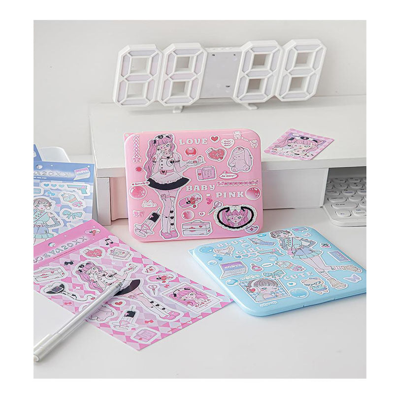 RosyPosy Stickers ROSYA 20xx Series Cartoon Girl With DIY Hand Account Key Chain Plate Decoration Stickers 4 Styles
