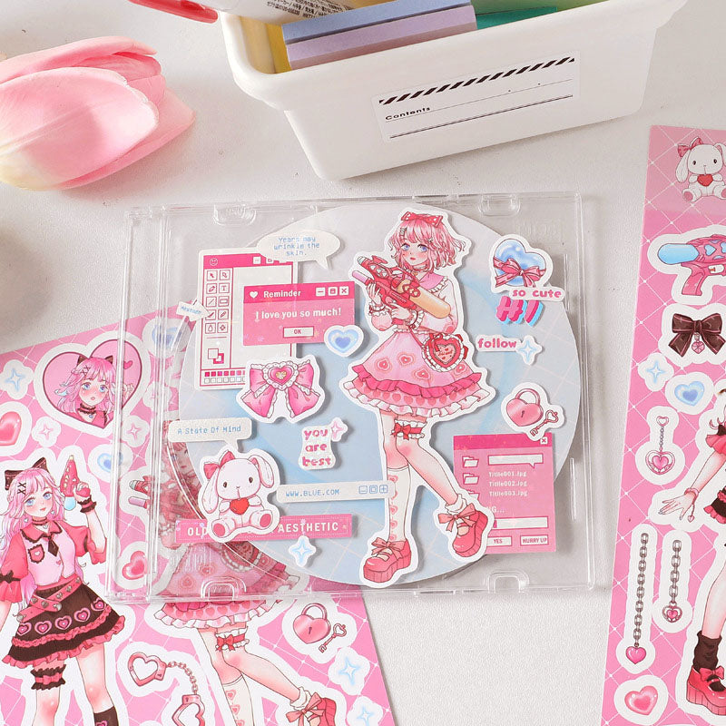 Barbie Angel Series Sweet Cool Babe Hand Account Diy Decorative Phone Case Hand Account Material Stickers Matte Membrane Stickers 4 Styles