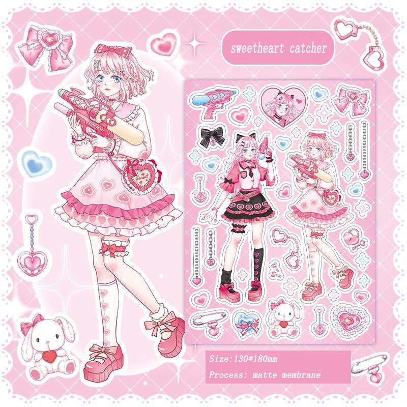 Barbie Angel Series Sweet Cool Babe Hand Account Diy Decorative Phone Case Hand Account Material Stickers Matte Membrane Stickers 4 Styles