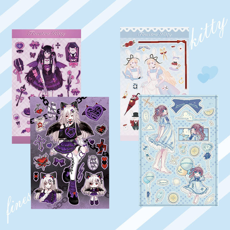 Fantasy Girl Niche Dark Cute Decorative Stickers DIY Keychain Plate Hand Account Phone Case Diary Small Card Stickers