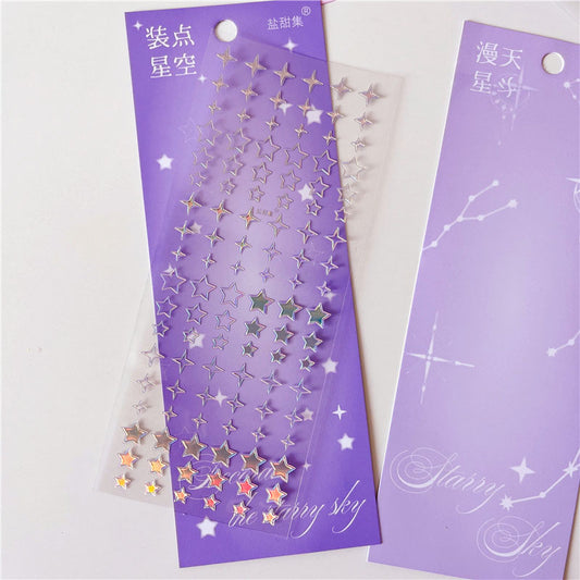 Galaxy Taboo Series Silver Pressed Stickers 3D Hand Account Phone Case Collage Decoration Material Stickers