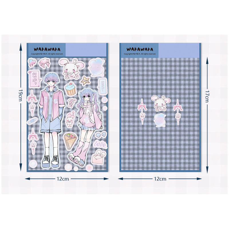 Cute Love Series Cartoon Cute Handbook Stickers Girly Pattern Handbook DIY Material Stickers