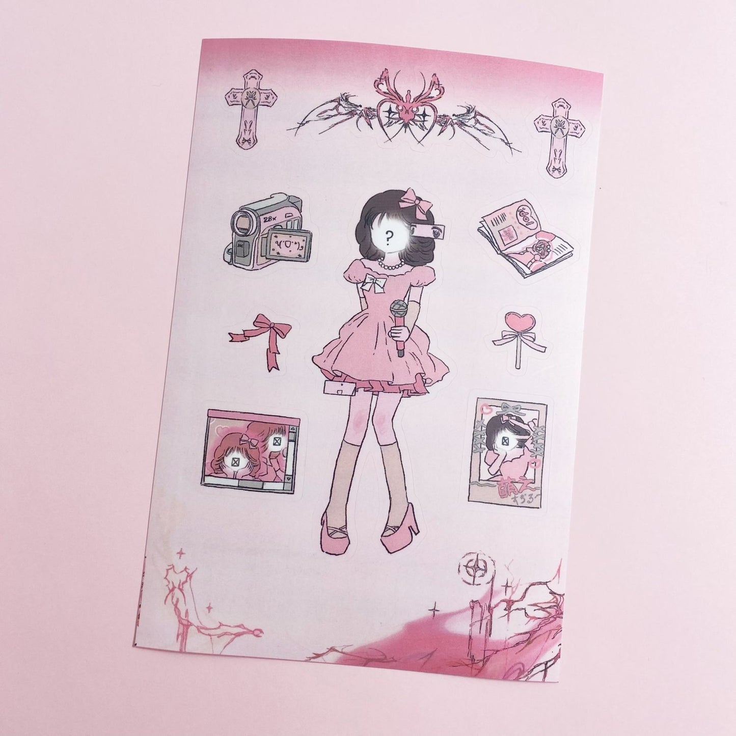 Milky Hearts Sticker Book Stickers Cartoon Cute Journal Decoration DIY Keychain Plate Hand Account Phone Case Sticker