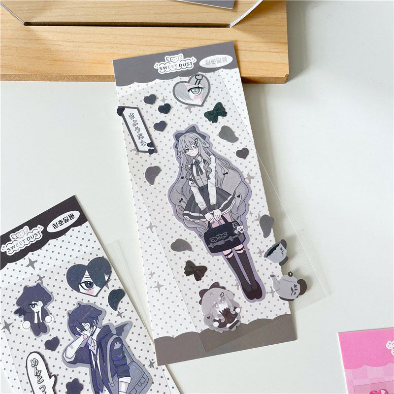 Sticker Spot Comic Style YK2 Sweet Asian Style Cute Character Goo Card Star Chasing Decoration Sticker