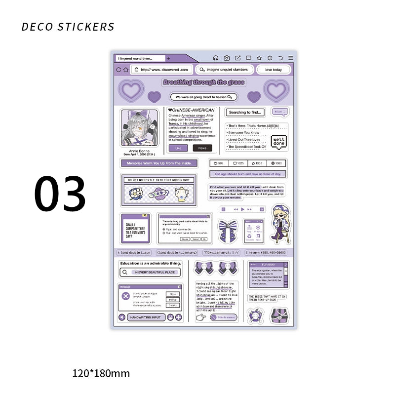 Infeel.Me Goo Card Stickers Dimensional Search Series Cartoon Creative Handbook DIY Decoration Material Stickers