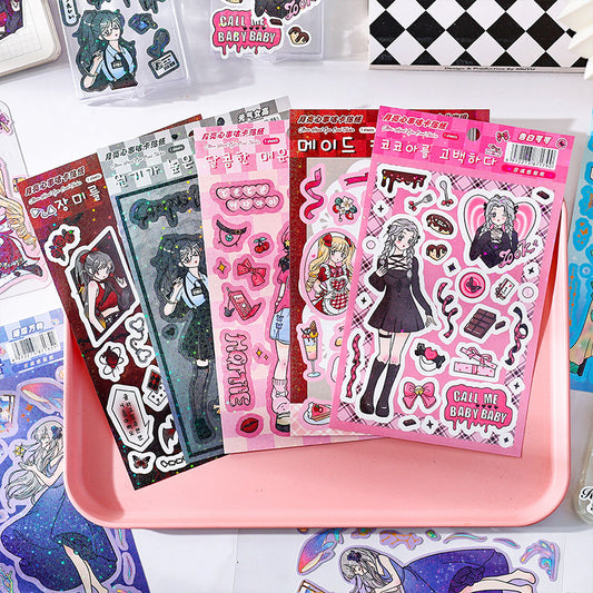 Yuezhen Moon Heart Series Scrapbook Journal Stickers